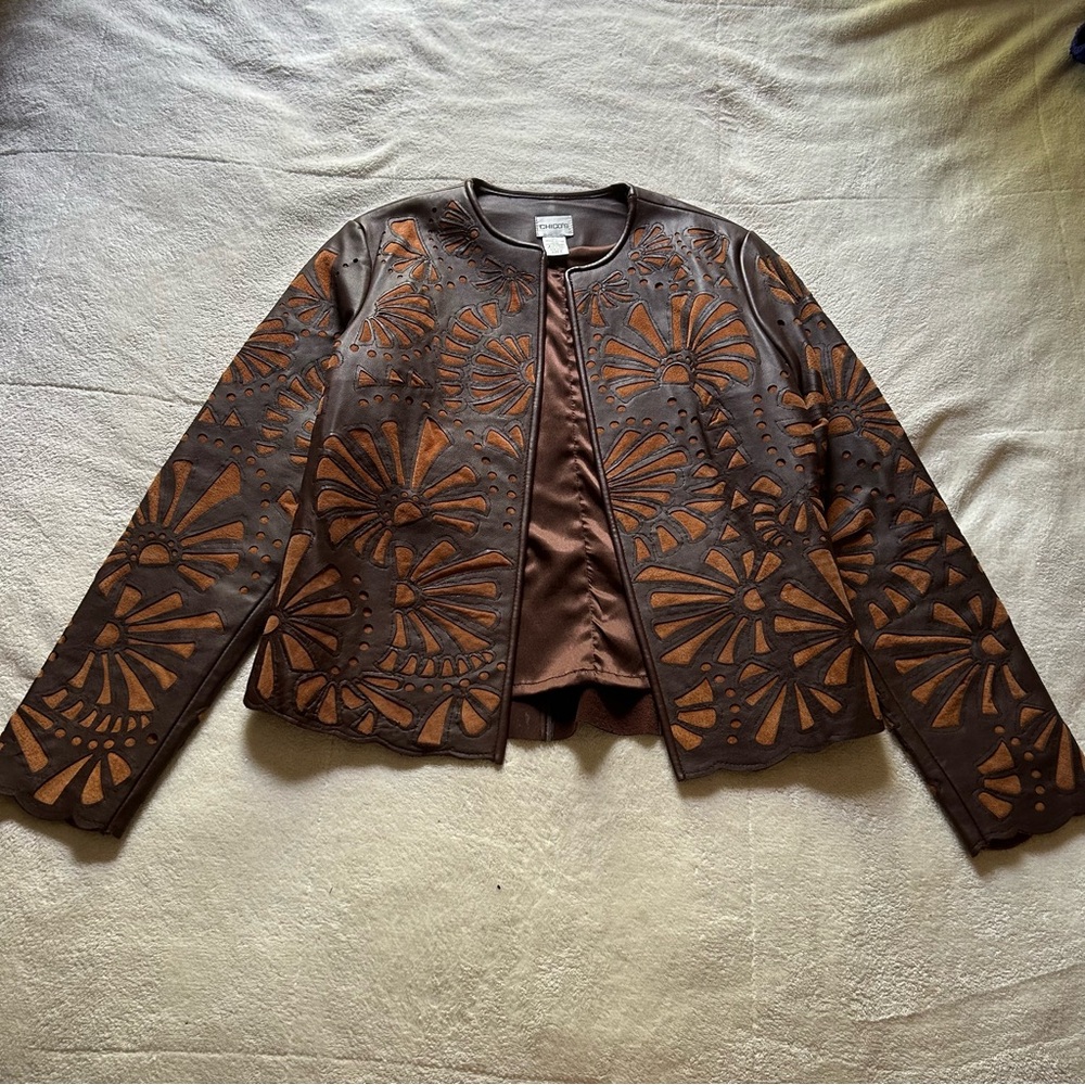Floral Leather Jacket